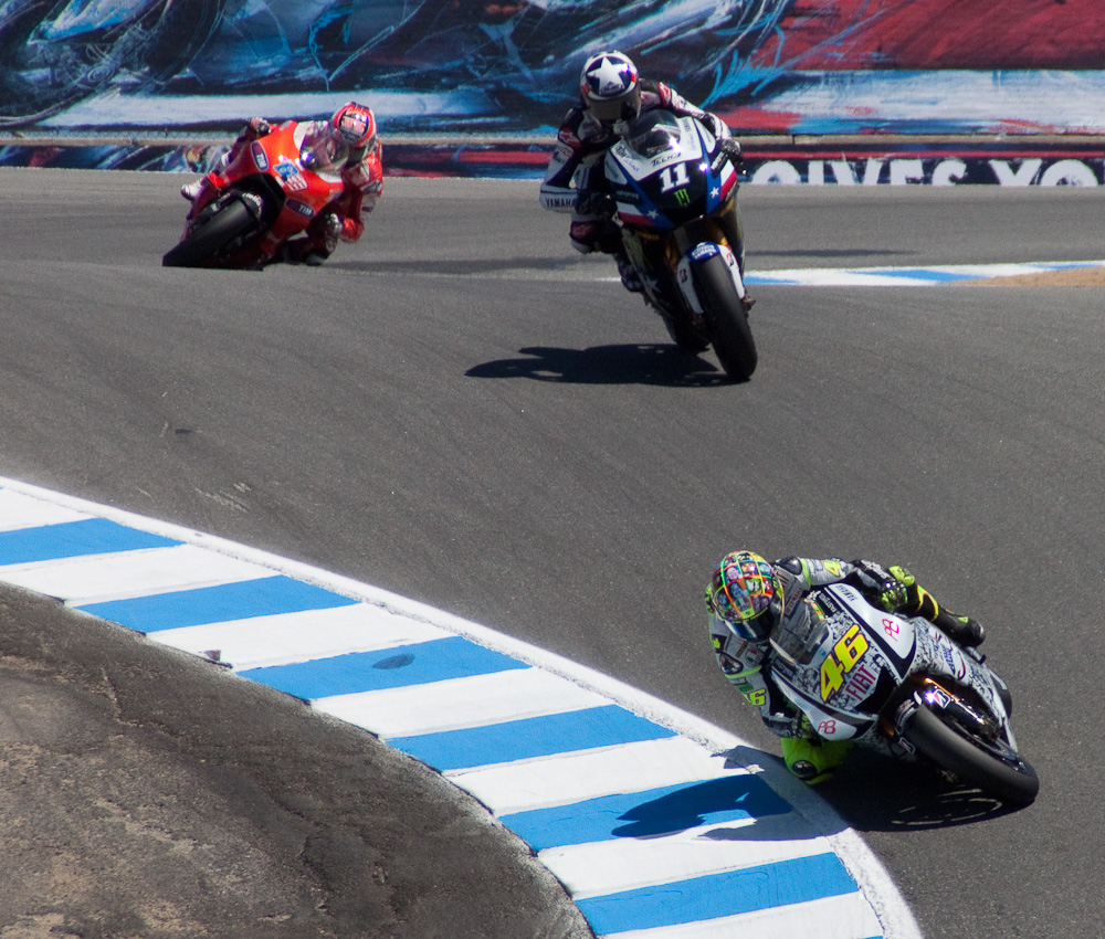 Spies momentarily leading N. Hayden's factory Ducati