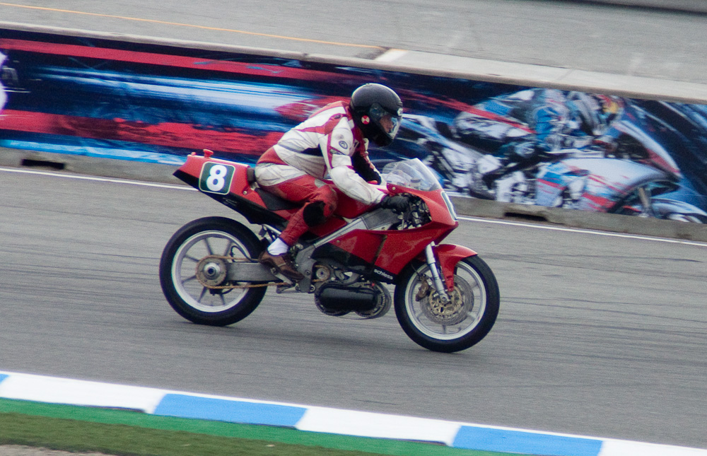 Unknown rider and motorcycle