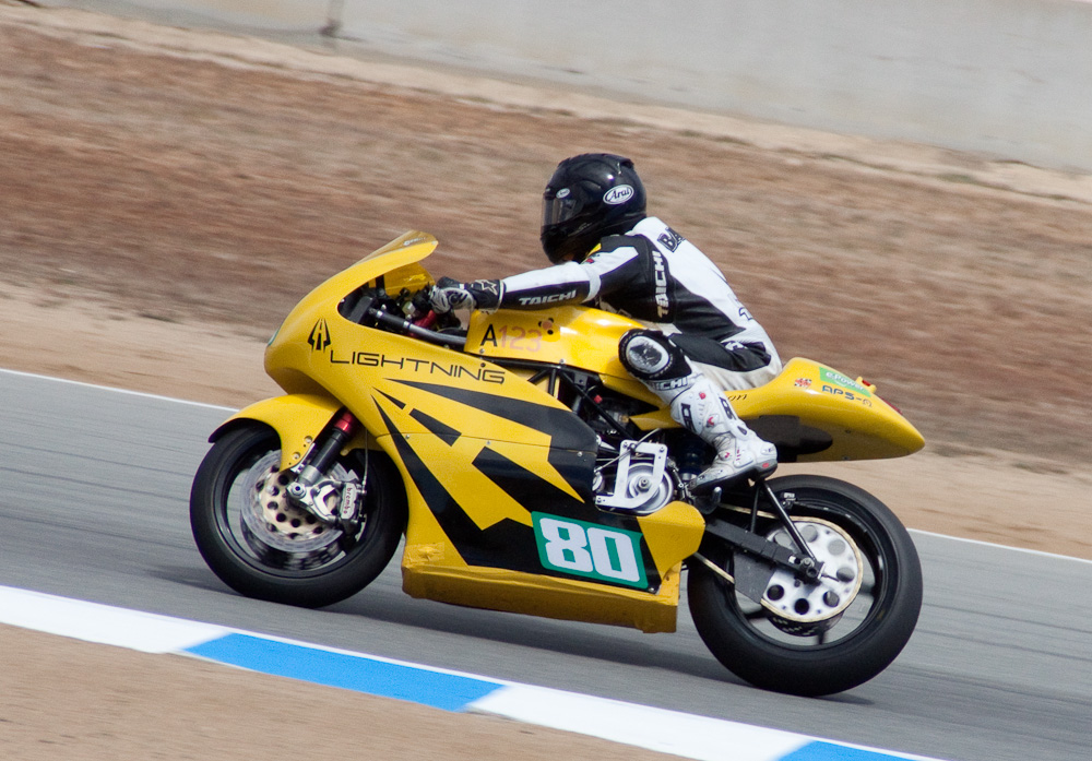 Michael Barnes, Lightning. Which is bigger, the front brake disk, or the rear sprocket?