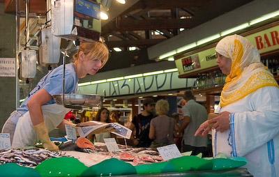 Fish monger at Sta Caterina
